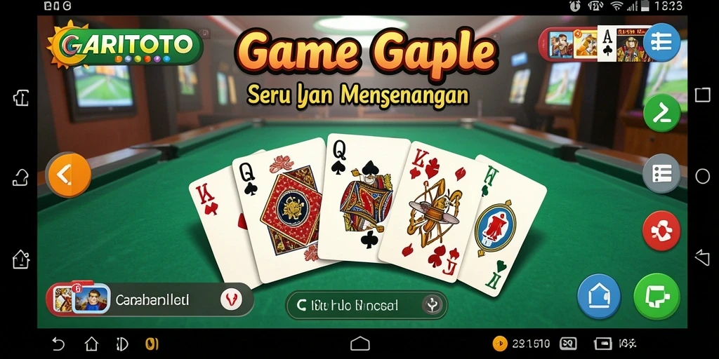 Screenshot GARITOTO menunjukkan gameplay Gaple yang seru dan interaktif.