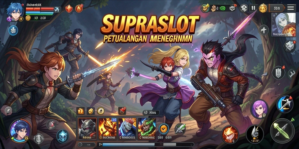 Screenshot gameplay SUPRASLOT yang memukau dengan karakter anime yang menarik.