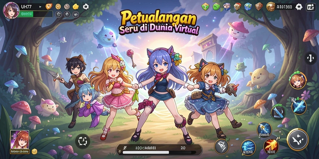 Tampilan gameplay UH77 yang memukau dan penuh warna.